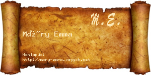 Móry Emma névjegykártya